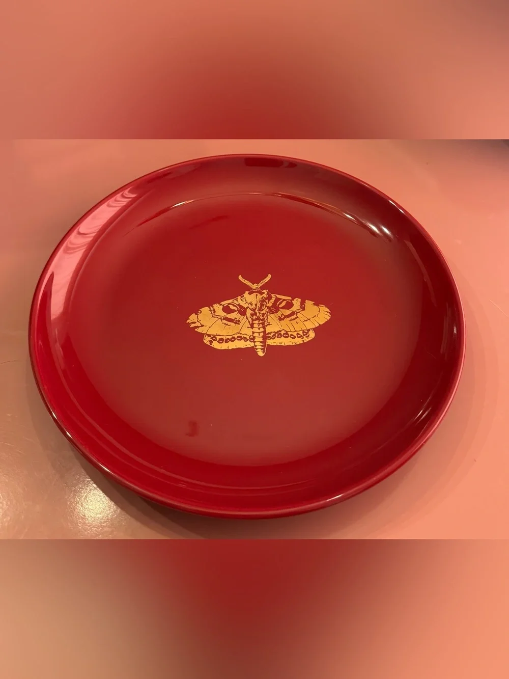 Anthropologie Catherine Martin Midnight Creatures Stoneware Dessert Plate, Moth